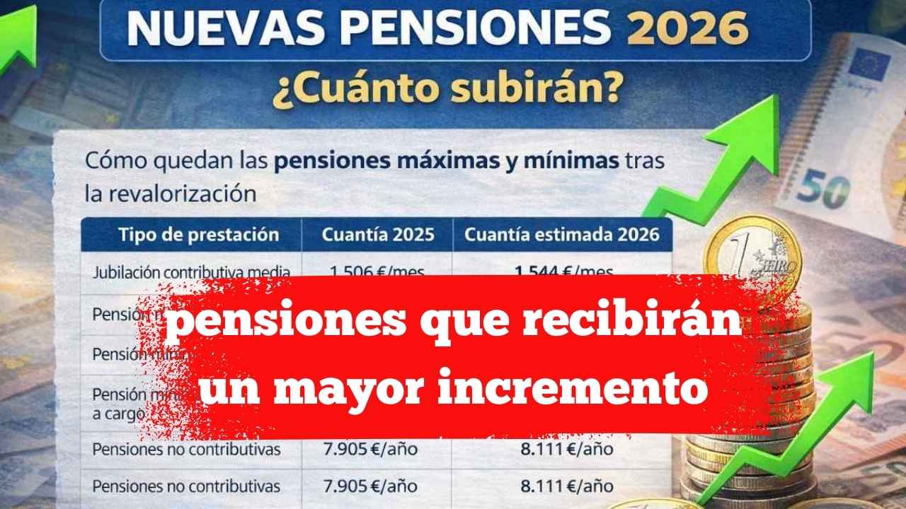 Las pensiones que recibirán un mayor incremento automático a partir de 2026