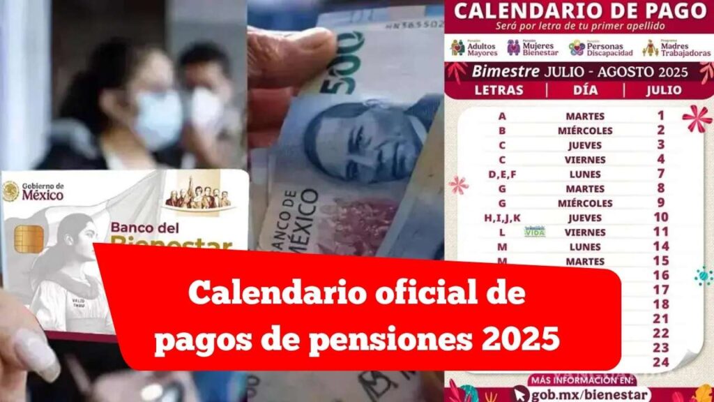 Calendario oficial de pagos de pensiones 2025: consulta tus fechas y requisitos