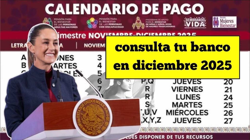 Pagos de pensiones: consulta tu banco en diciembre 2025