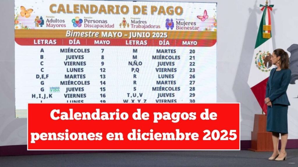 Calendario de pagos de pensiones en diciembre 2025: consulta las fechas de cobro