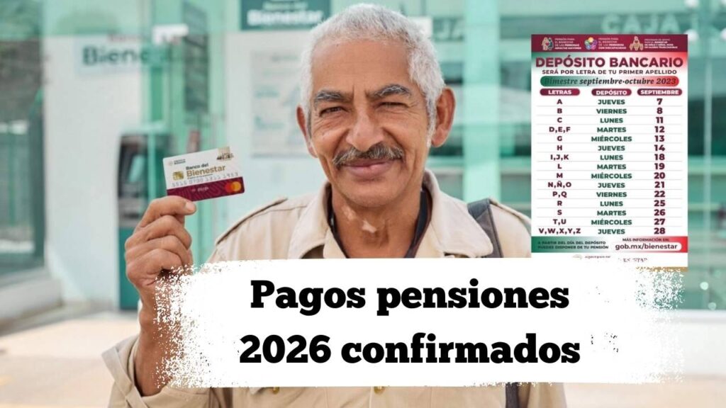 Pagos pensiones 2026 confirmados: consulta cuándo recibirás tu aumento mensual