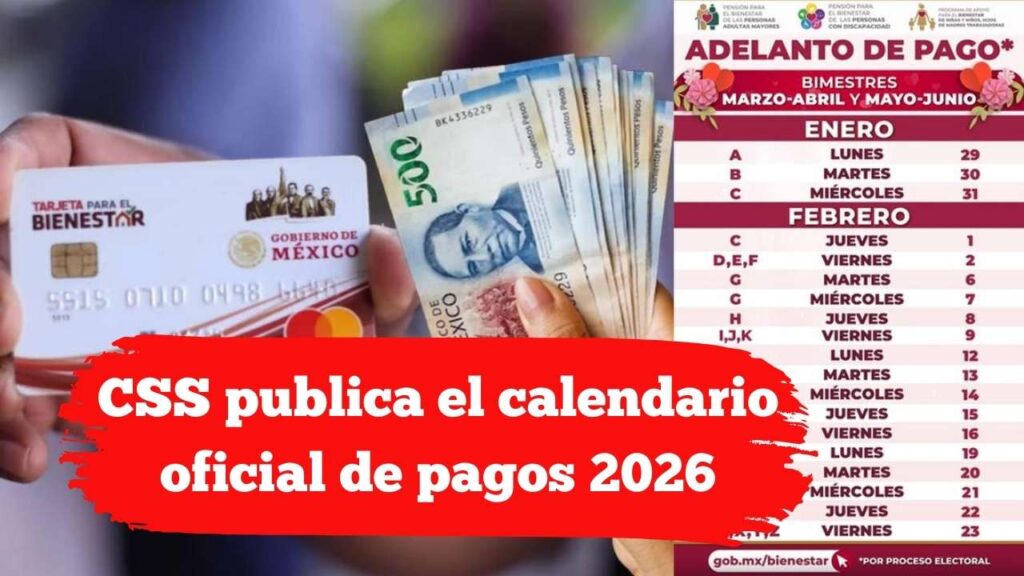 CSS publica el calendario oficial de pagos 2026 para jubilados y pensionados en todo el país