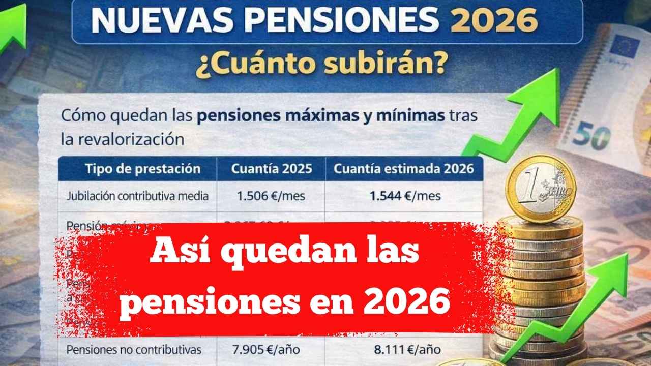Así quedan las pensiones en 2026: mínimos, máximos y nuevo cálculo de cómputo